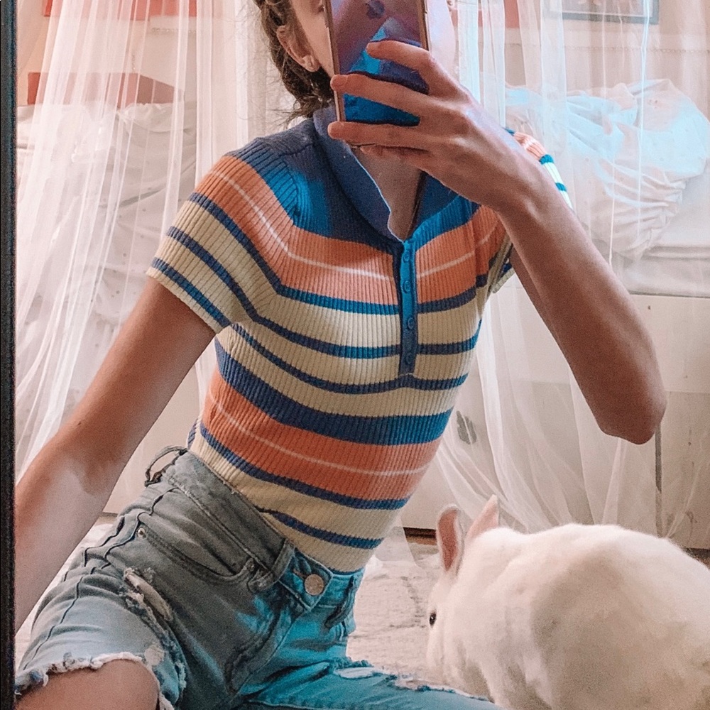 Girls teens pastel short sleeve candy shirt